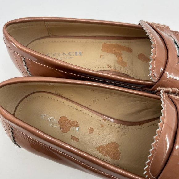 Coach Pink Patent Leather Peyton Loafers | Good Condition - Picture 8 of 8
